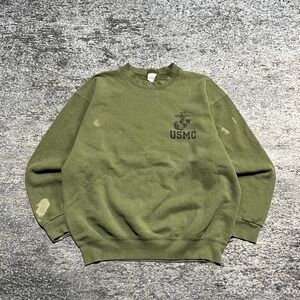 Vintage 90s USMC United States Marine Corps Crewneck Sweatshirt Large Distressed